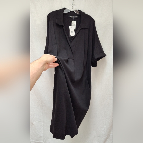 New Lafayette 148 little black shirt dress Toni plus size 3x mini work short - Picture 11 of 16